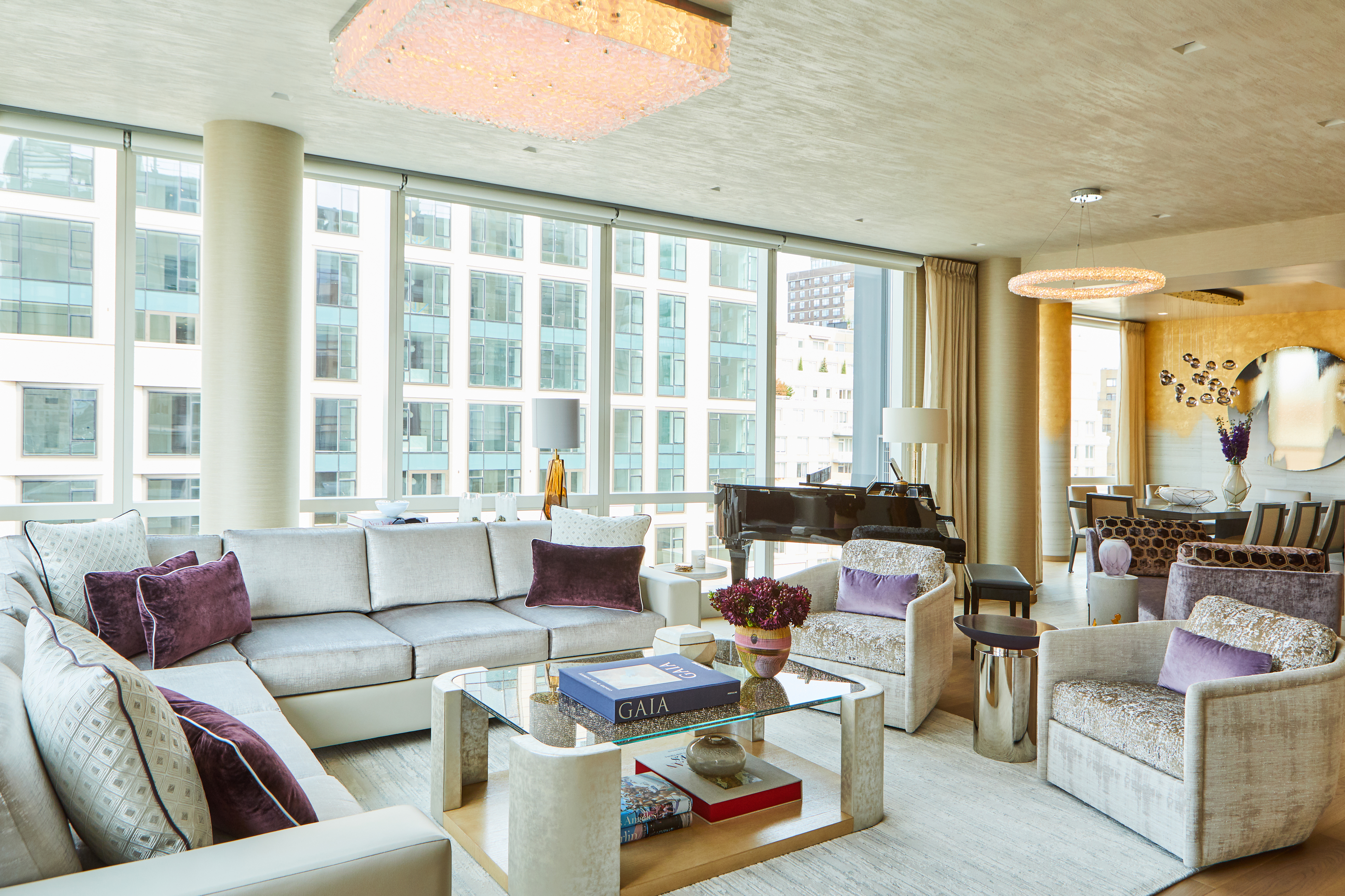 Living room lighting on